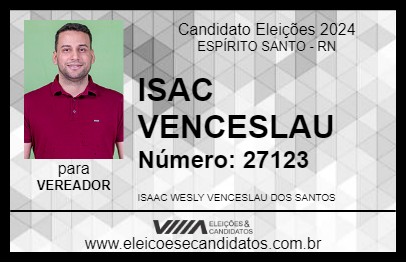 Candidato ISAC VENCESLAU 2024 - ESPÍRITO SANTO - Eleições