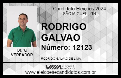 Candidato RODRIGO GALVAO 2024 - SÃO MIGUEL - Eleições