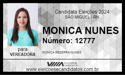 Candidato MONICA NUNES 2024 - SÃO MIGUEL - Eleições