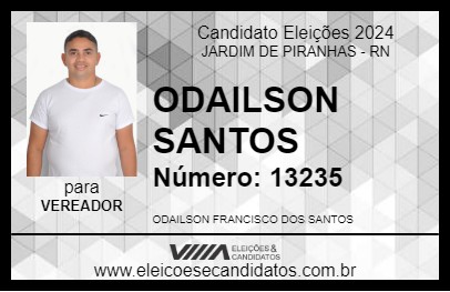 Candidato ODAILSON SANTOS 2024 - JARDIM DE PIRANHAS - Eleições