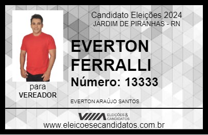 Candidato EVERTON FERRALLI 2024 - JARDIM DE PIRANHAS - Eleições