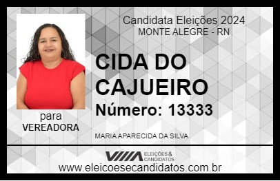 Candidato CIDA DO CAJUEIRO 2024 - MONTE ALEGRE - Eleições