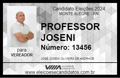 Candidato PROFESSOR JOSENI 2024 - MONTE ALEGRE - Eleições