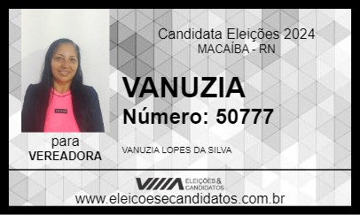 Candidato VANUZIA 2024 - MACAÍBA - Eleições