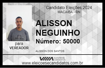 Candidato ALISSON NEGUINHO 2024 - MACAÍBA - Eleições