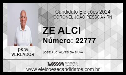 Candidato ZE ALCI 2024 - CORONEL JOÃO PESSOA - Eleições