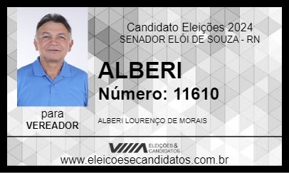 Candidato ALBERI 2024 - SENADOR ELÓI DE SOUZA - Eleições