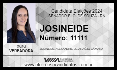 Candidato JOSINEIDE 2024 - SENADOR ELÓI DE SOUZA - Eleições