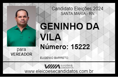 Candidato GENINHO DA VILA 2024 - SANTA MARIA - Eleições