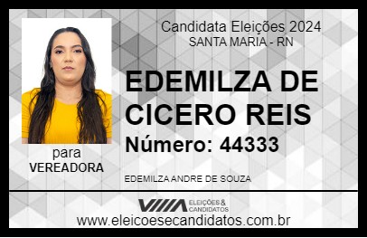 Candidato EDEMILZA DE CICERO REIS 2024 - SANTA MARIA - Eleições