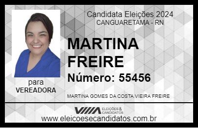 Candidato MARTINA FREIRE 2024 - CANGUARETAMA - Eleições