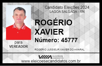 Candidato ROGÉRIO XAVIER 2024 - LAGOA SALGADA - Eleições