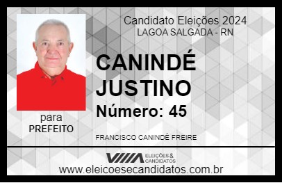 Candidato CANINDÉ JUSTINO 2024 - LAGOA SALGADA - Eleições