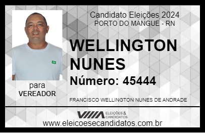 Candidato WELLINGTON NUNES 2024 - PORTO DO MANGUE - Eleições