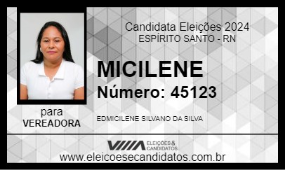 Candidato MICILENE 2024 - ESPÍRITO SANTO - Eleições