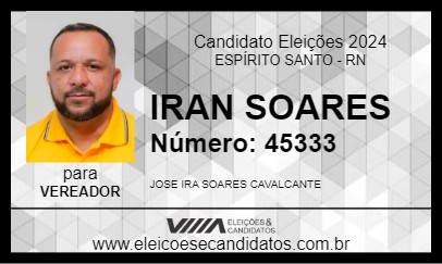 Candidato IRAN SOARES 2024 - ESPÍRITO SANTO - Eleições