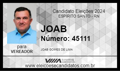 Candidato JOAB 2024 - ESPÍRITO SANTO - Eleições