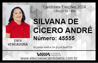 Candidato SILVANA DE CÍCERO ANDRÉ 2024 - CRUZETA - Eleições