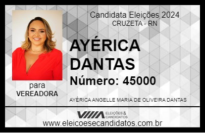 Candidato AYÉRICA DANTAS 2024 - CRUZETA - Eleições