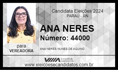 Candidato ANA NERES 2024 - PARAÚ - Eleições