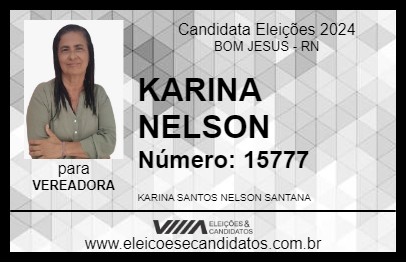 Candidato KARINA NELSON 2024 - BOM JESUS - Eleições