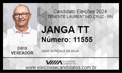 Candidato JANGA TT 2024 - TENENTE LAURENTINO CRUZ - Eleições