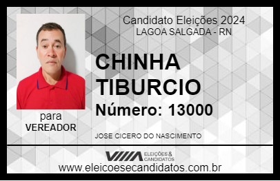 Candidato CHINHA TIBURCIO 2024 - LAGOA SALGADA - Eleições