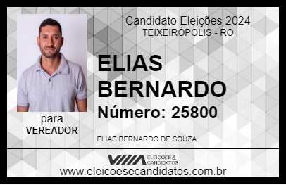 Candidato ELIAS BERNARDO 2024 - TEIXEIRÓPOLIS - Eleições