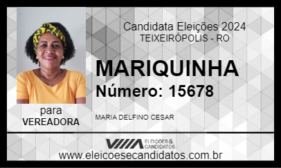 Candidato MARIQUINHA 2024 - TEIXEIRÓPOLIS - Eleições