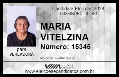 Candidato MARIA VITELZINA 2024 - TEIXEIRÓPOLIS - Eleições