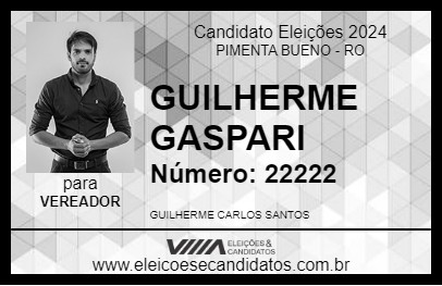 Candidato GUILHERME GASPARI 2024 - PIMENTA BUENO - Eleições