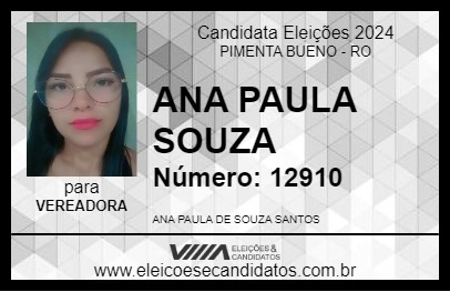 Candidato ANA PAULA SOUZA 2024 - PIMENTA BUENO - Eleições