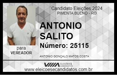 Candidato ANTONIO SALITO 2024 - PIMENTA BUENO - Eleições