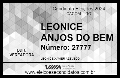 Candidato LEONICE ANJOS DO BEM 2024 - CACOAL - Eleições