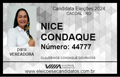 Candidato NICE CONDAQUE 2024 - CACOAL - Eleições