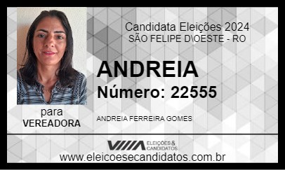 Candidato ANDREIA 2024 - SÃO FELIPE D\OESTE - Eleições