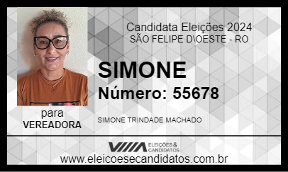 Candidato SIMONE 2024 - SÃO FELIPE D\OESTE - Eleições