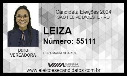 Candidato LEIZA 2024 - SÃO FELIPE D\OESTE - Eleições