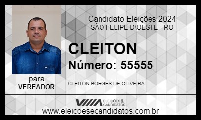 Candidato CLEITIN 2024 - SÃO FELIPE D\OESTE - Eleições