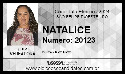 Candidato NATALICE 2024 - SÃO FELIPE D\OESTE - Eleições