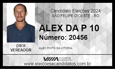 Candidato ALEX DA P 10 2024 - SÃO FELIPE D\OESTE - Eleições