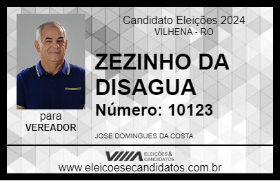 Candidato ZEZINHO DA DISAGUA 2024 - VILHENA - Eleições