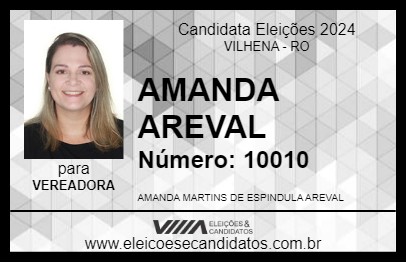 Candidato AMANDA AREVAL 2024 - VILHENA - Eleições