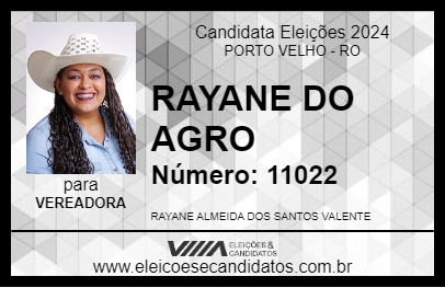 Candidato RAYANE DO AGRO 2024 - PORTO VELHO - Eleições