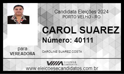 Candidato CAROL SUAREZ 2024 - PORTO VELHO - Eleições