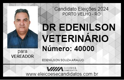 Candidato DR EDENILSON VETERINÁRIO 2024 - PORTO VELHO - Eleições