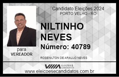 Candidato NILTINHO NEVES 2024 - PORTO VELHO - Eleições