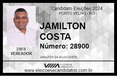 Candidato JAMILTON COSTA 2024 - PORTO VELHO - Eleições