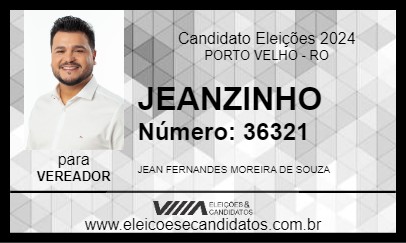 Candidato JEANZINHO 2024 - PORTO VELHO - Eleições