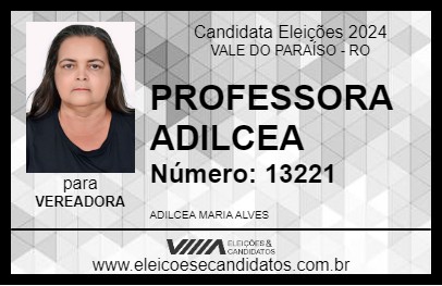 Candidato PROFESSORA ADILCEA 2024 - VALE DO PARAÍSO - Eleições